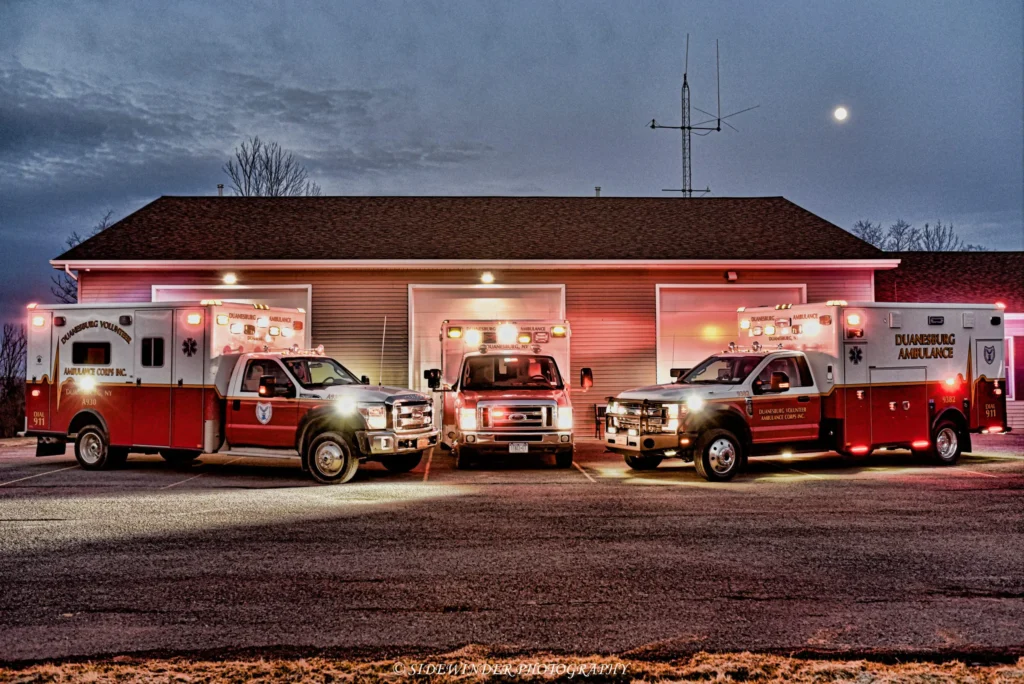 Duanesburg Ambulance fleet outside its station. Photo: Sidewinder Photography.